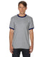 Gildan G860 - Unisex Ringer T-Shirt - Sport Gray / Navy