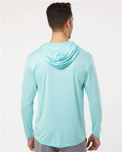 Paragon 220 Aqua Blue — on model back