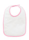 Rabbit Skins RS1004 - Infant Jersey Contrast Trim Velcro™ Bib - White / Pink