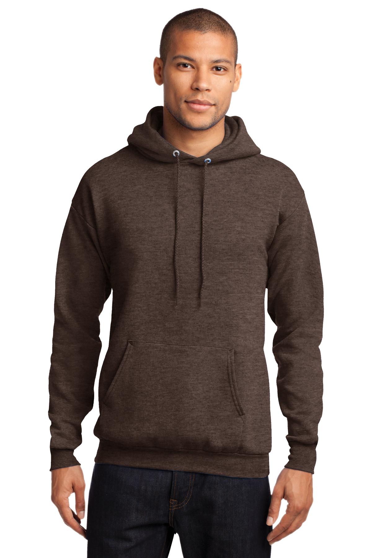 Unisex Core Fleece Pullover Hoodie - Heather Dark Chc Bn