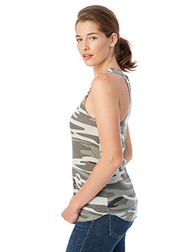 Women's Meegs Printed Racerback Eco-Jersey™ Tank - Gray Camo
