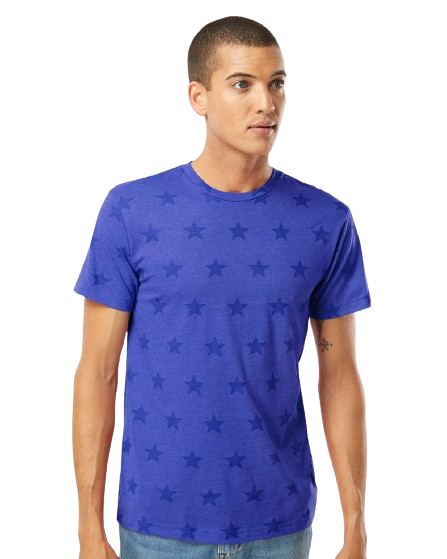 Unisex Star Print T-Shirt - Royal Star