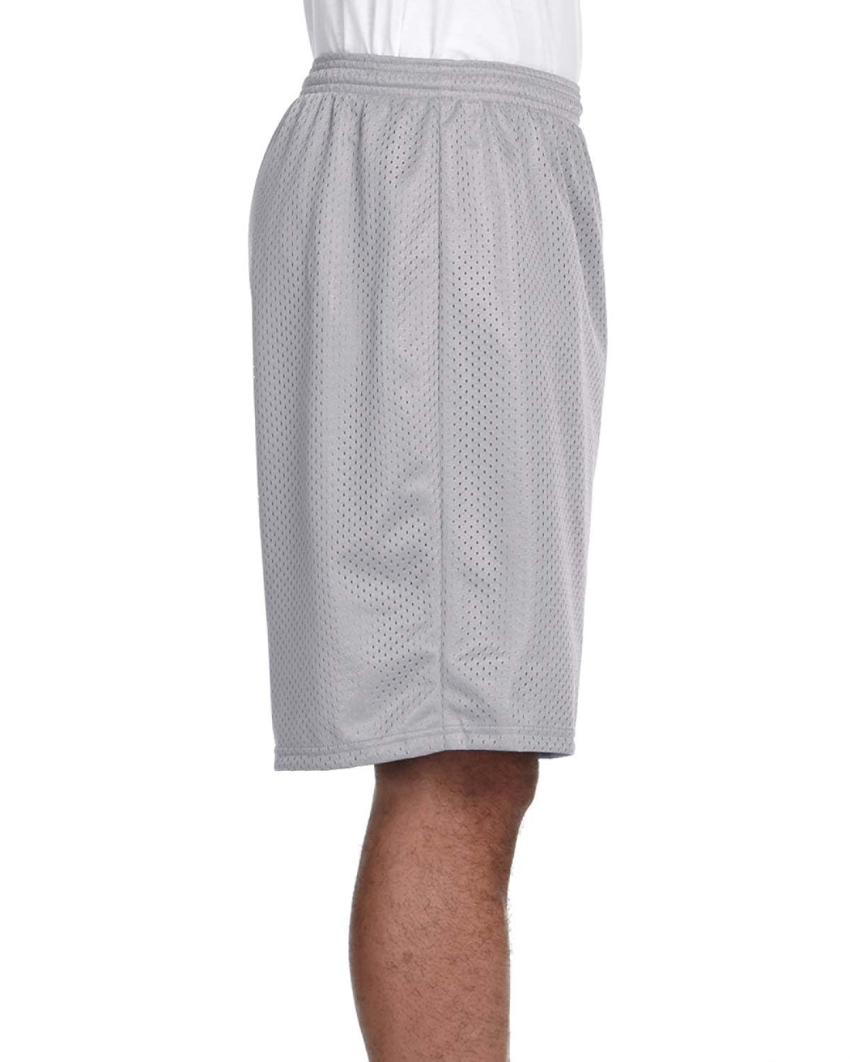 Unisex Nine Inch Inseam Mesh Short - Silver