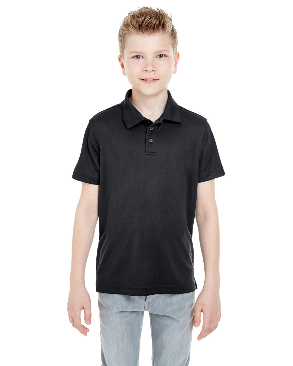 Youth Cool & Dry Mesh Piqué Polo - Black