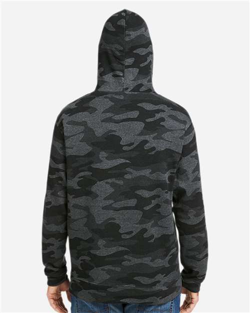 J. America 8815 Black Camo Heather — on model back