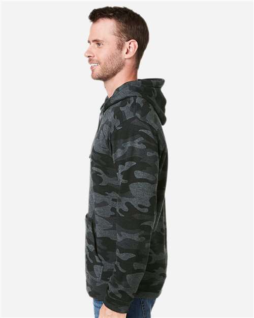 J. America 8815 Black Camo Heather — on model side