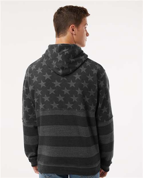 J. America 8815 Black Stars & Stripes — on model back