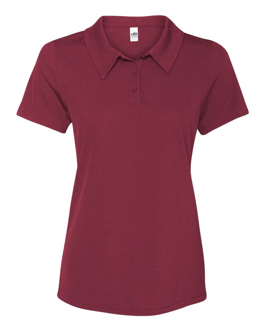 Women's Performance 3-Button Mesh Sport Shirt - Sport Maroon