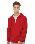 Unisex Fleece Zip Hoodie - Red