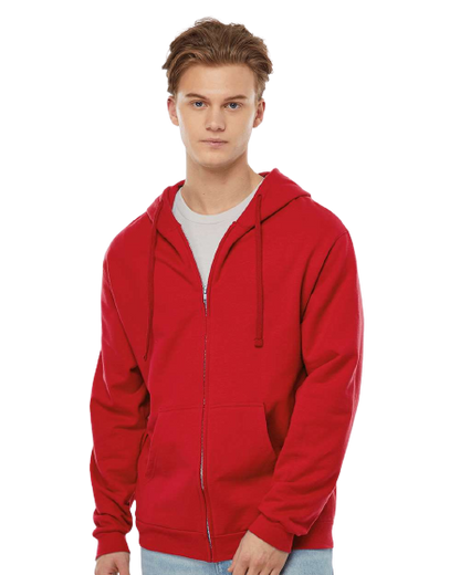 Unisex Fleece Zip Hoodie - Red