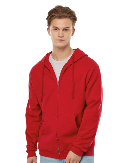 Unisex Fleece Zip Hoodie - Red