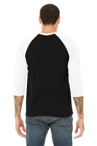 Unisex 3/4-Sleeve Baseball T-Shirt - Black / White
