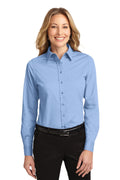 Women's Long Sleeve Easy Care Shirt - Light Blue / Light Stone