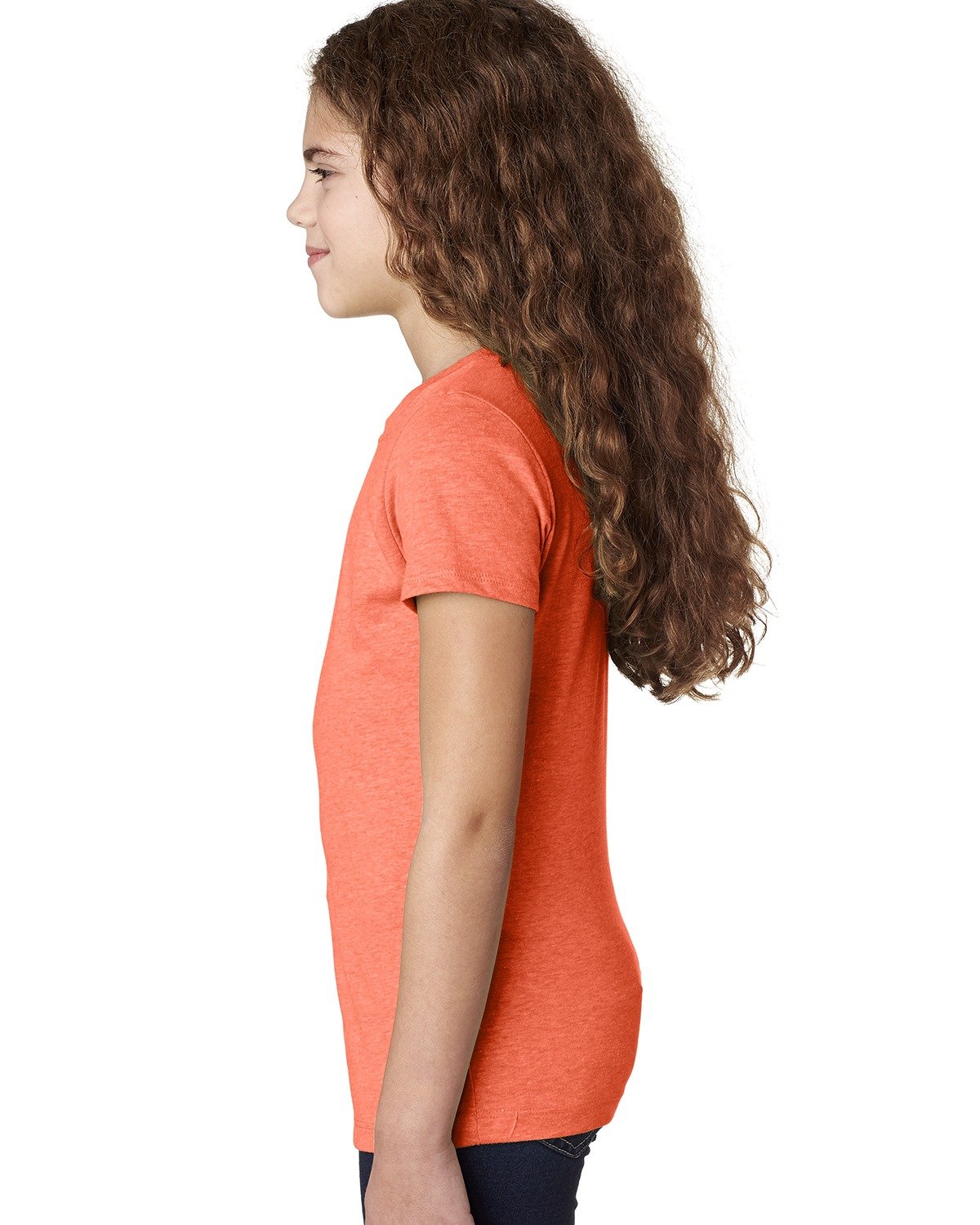 Girl's Youth Princess CVC T-Shirt - Neon Heather Orange