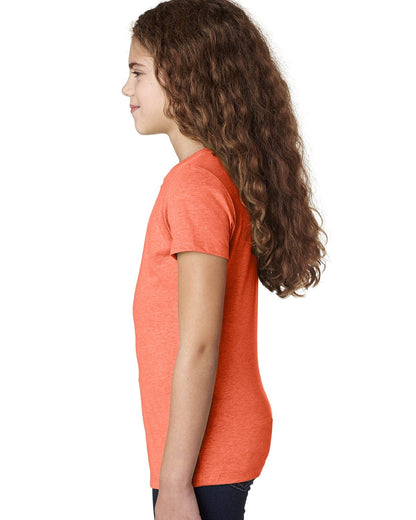 Girl's Youth Princess CVC T-Shirt - Neon Heather Orange