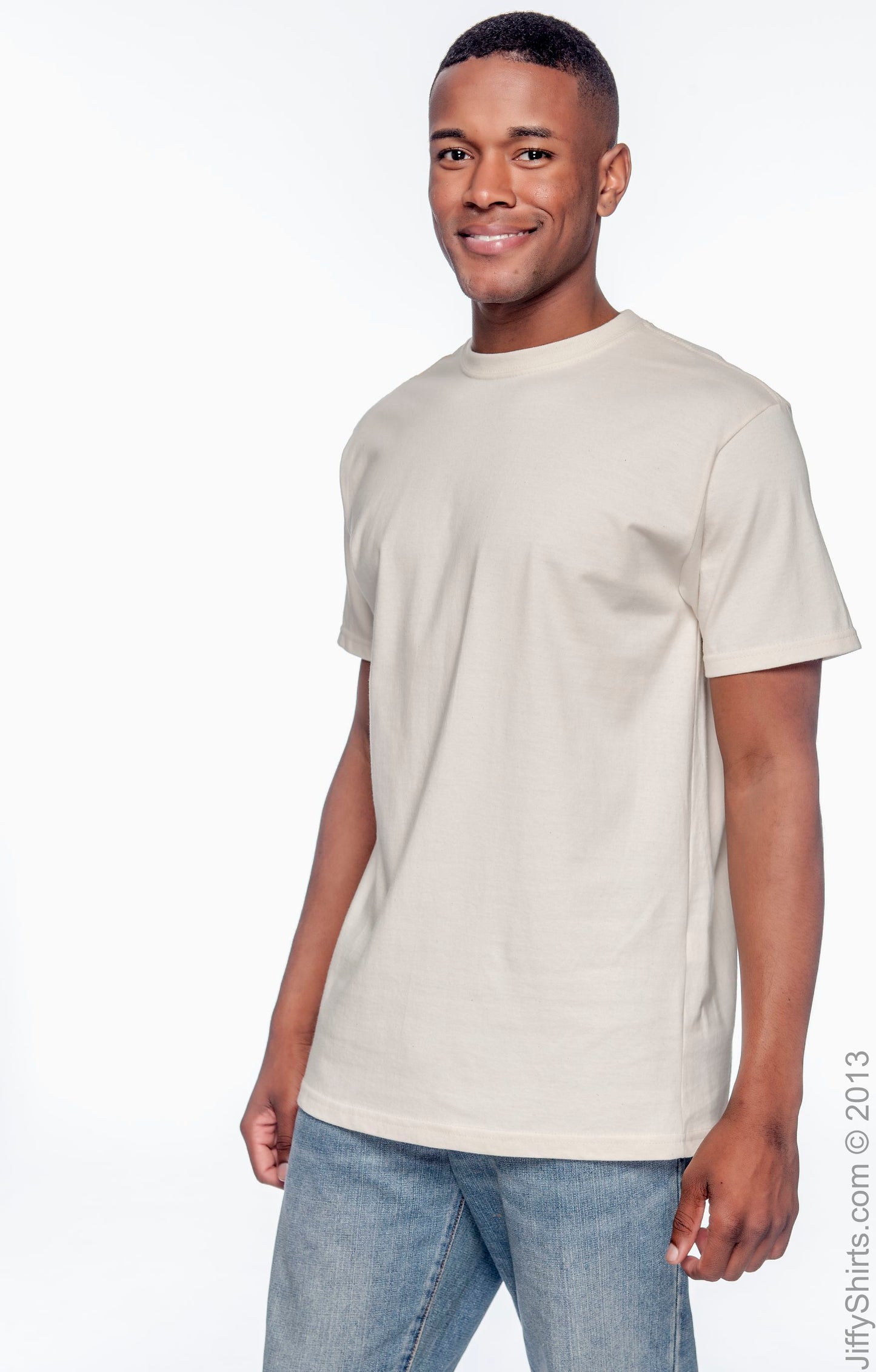 Men's 100% Organic Cotton Classic Short-Sleeve T-Shirt - Natural