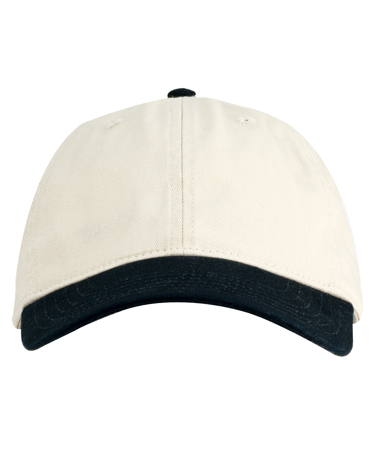 Organic Cotton Twill Unstructured Baseball Hat - OYSTER/ BLACK