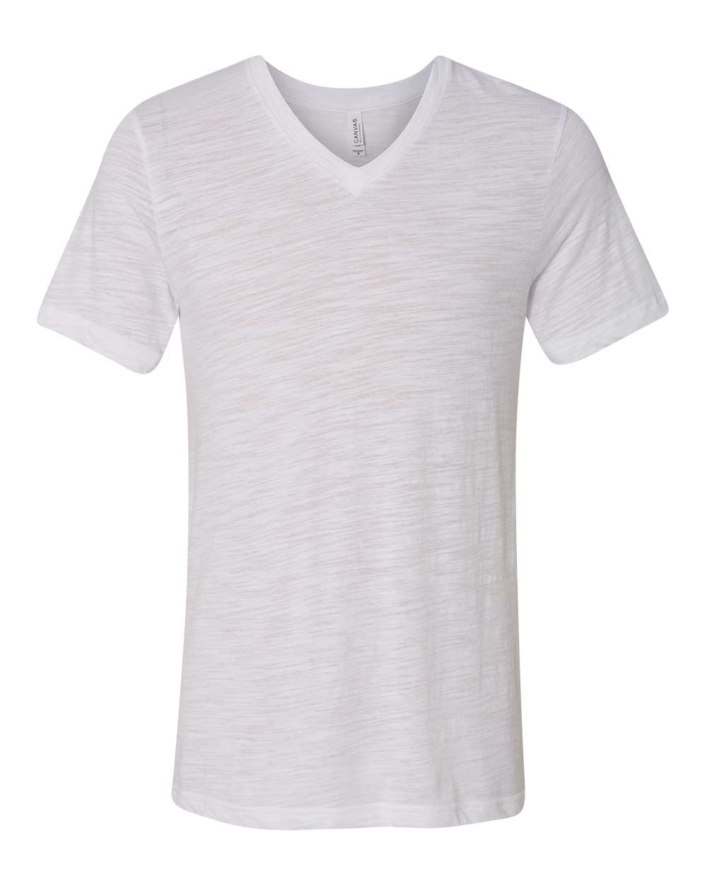 Unisex Jersey Short-Sleeve V-Neck T-Shirt - White Slub