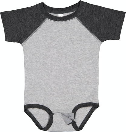 Infant Baseball Bodysuit - Vintage Heather / Vintage Smoke