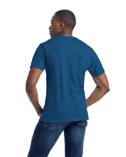 Unisex CVC Crewneck T-Shirt - Heather Cool Blue
