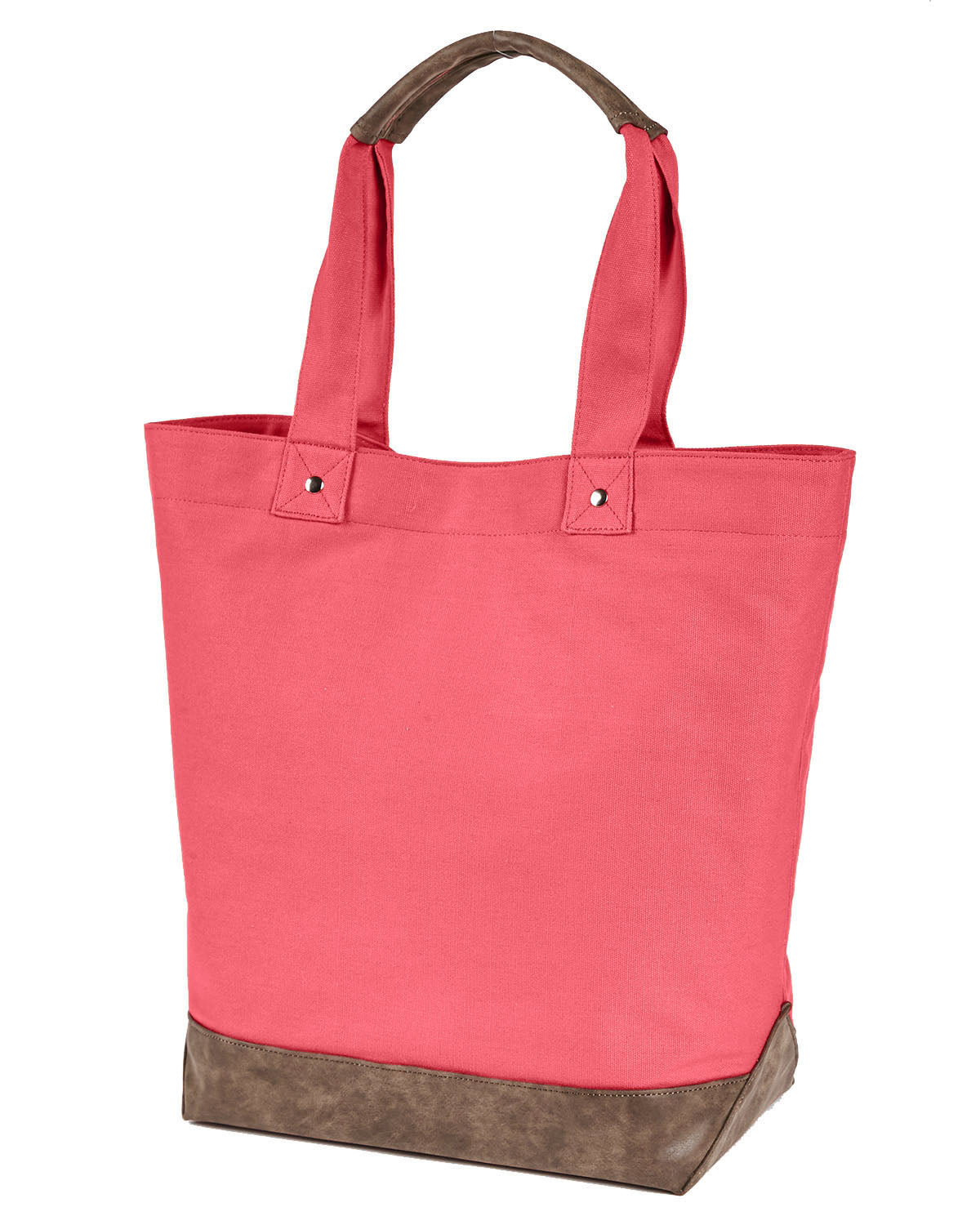Canvas Resort Tote - Hibiscus / Brown