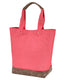 Authentic Pigment AP1921 - Canvas Resort Tote - Hibiscus / Brown
