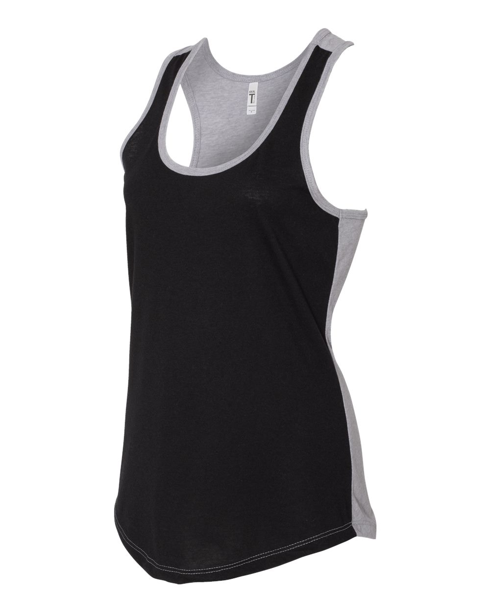 Women's Ideal Colorblock Racerback Tank - Black / Heather Gray