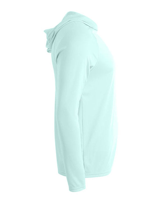 A4 Unisex Cooling Long Sleeve Hooded Tee - Pastel Mint