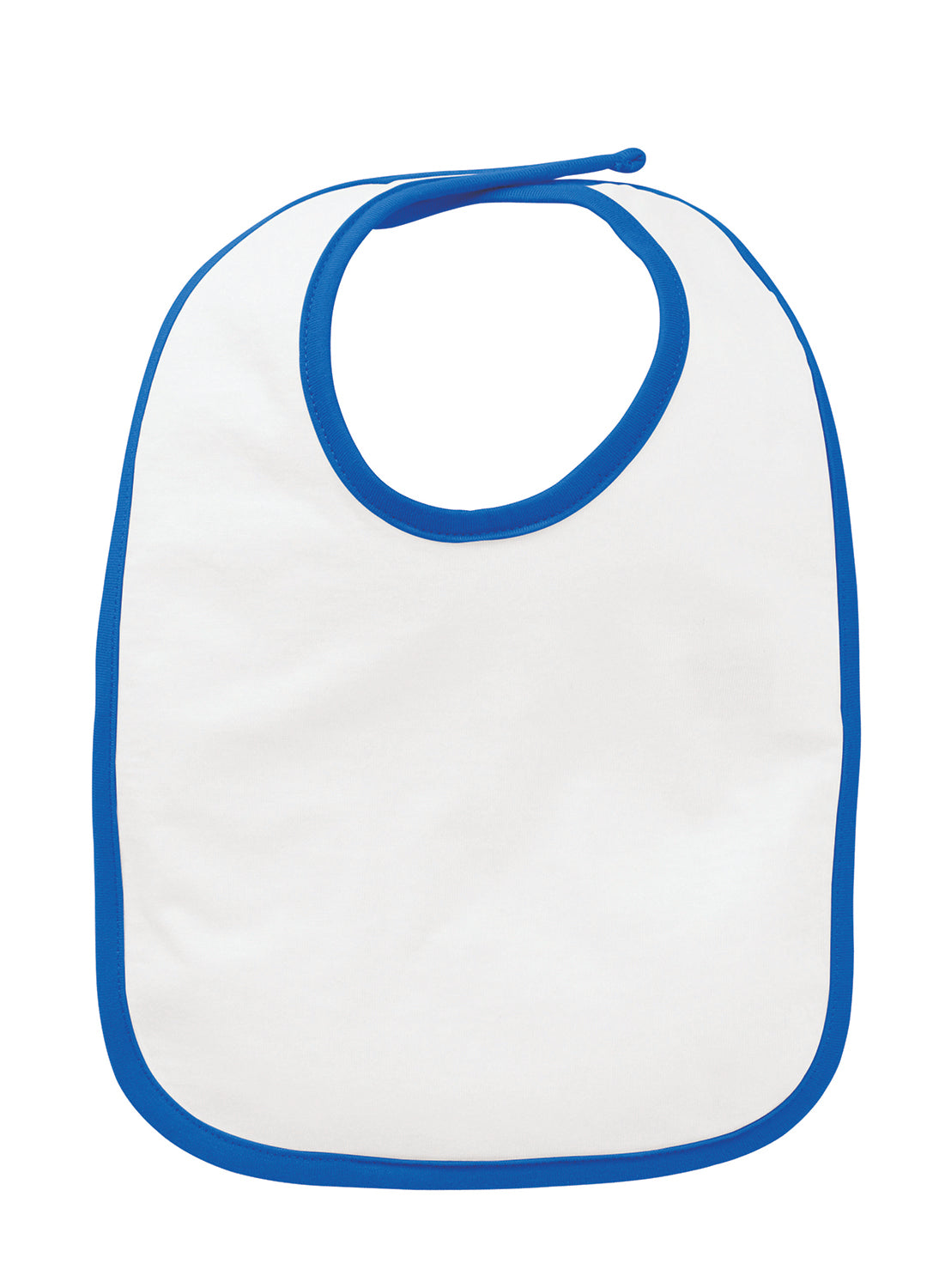 Infant Jersey Contrast Trim Velcro™ Bib - White / Royal