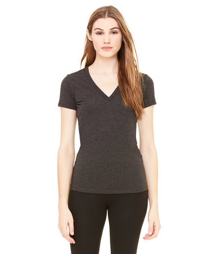 Women's Triblend Short-Sleeve Deep V-Neck T-Shirt - Charcoal Triblend