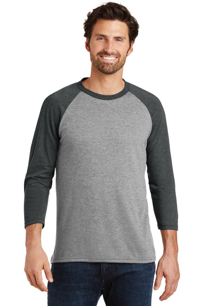 Unisex Perfect Tri 3/4-Sleeve Raglan - Black Fr / Gray French