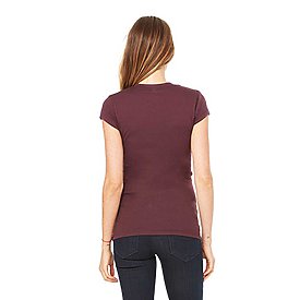 Women's Sheer Mini Rib Short-Sleeve T-Shirt - Plum