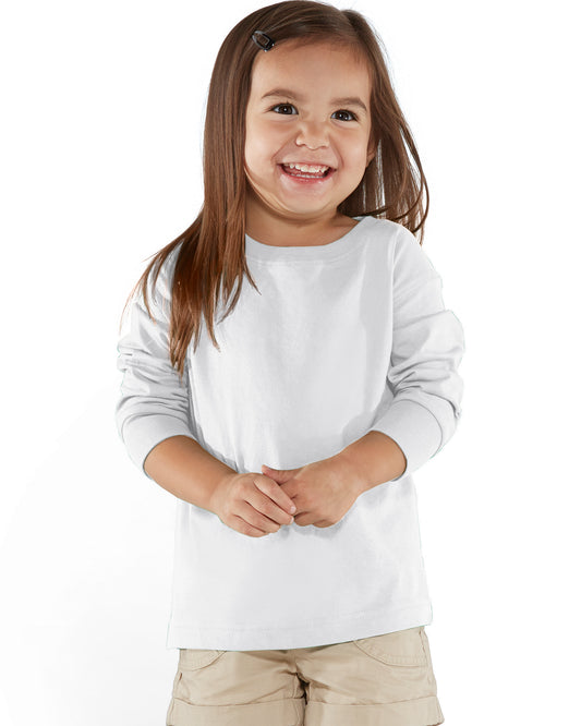 Toddler Long-Sleeve Fine Jersey T-Shirt - White