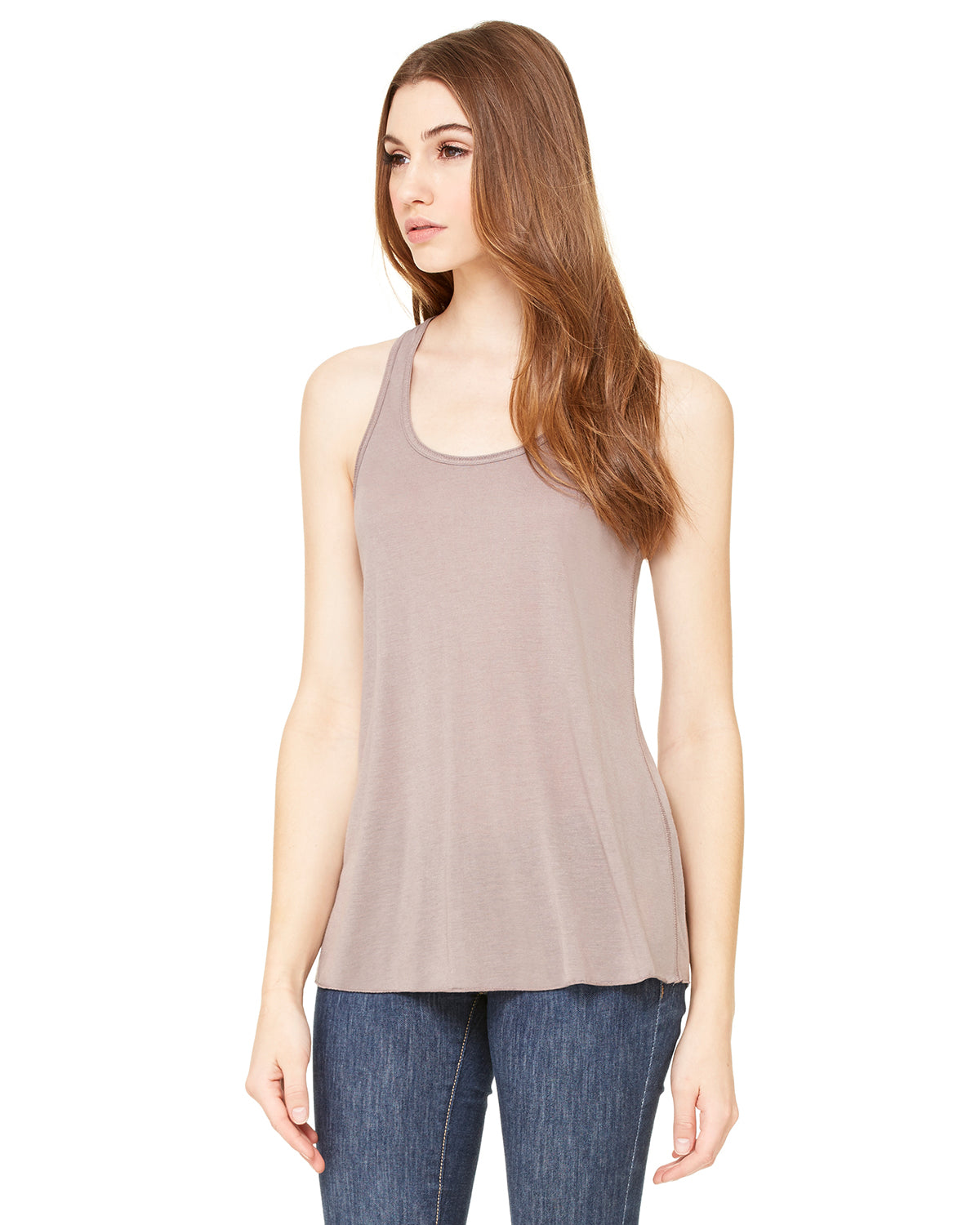 Women's Flowy Racerback Tank - Pebble Brown