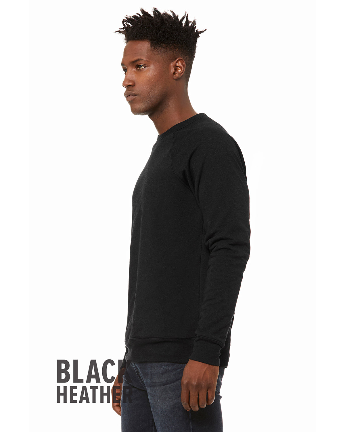 Unisex Sponge Fleece Raglan Sweatshirt - Heather Black