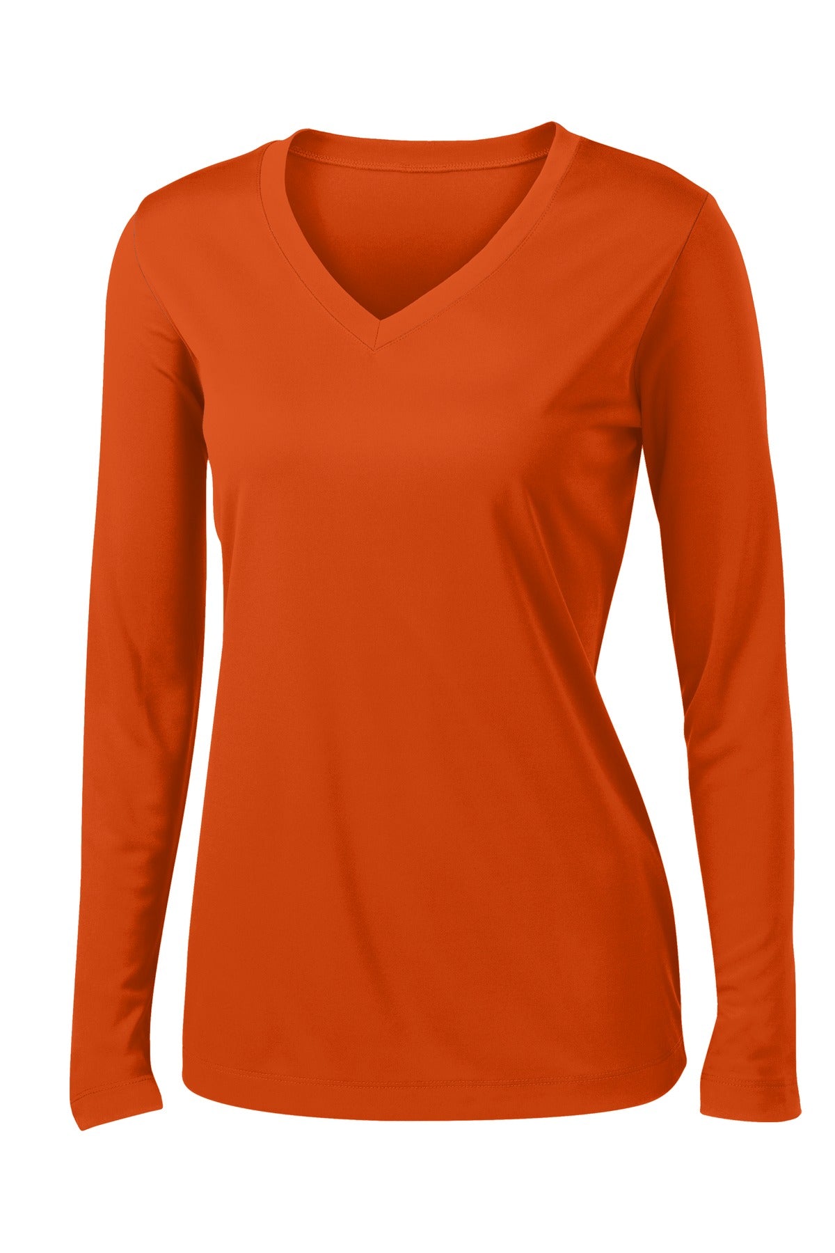 Women's Long Sleeve PosiCharge Competitor V-Neck Tee - Deep Orange