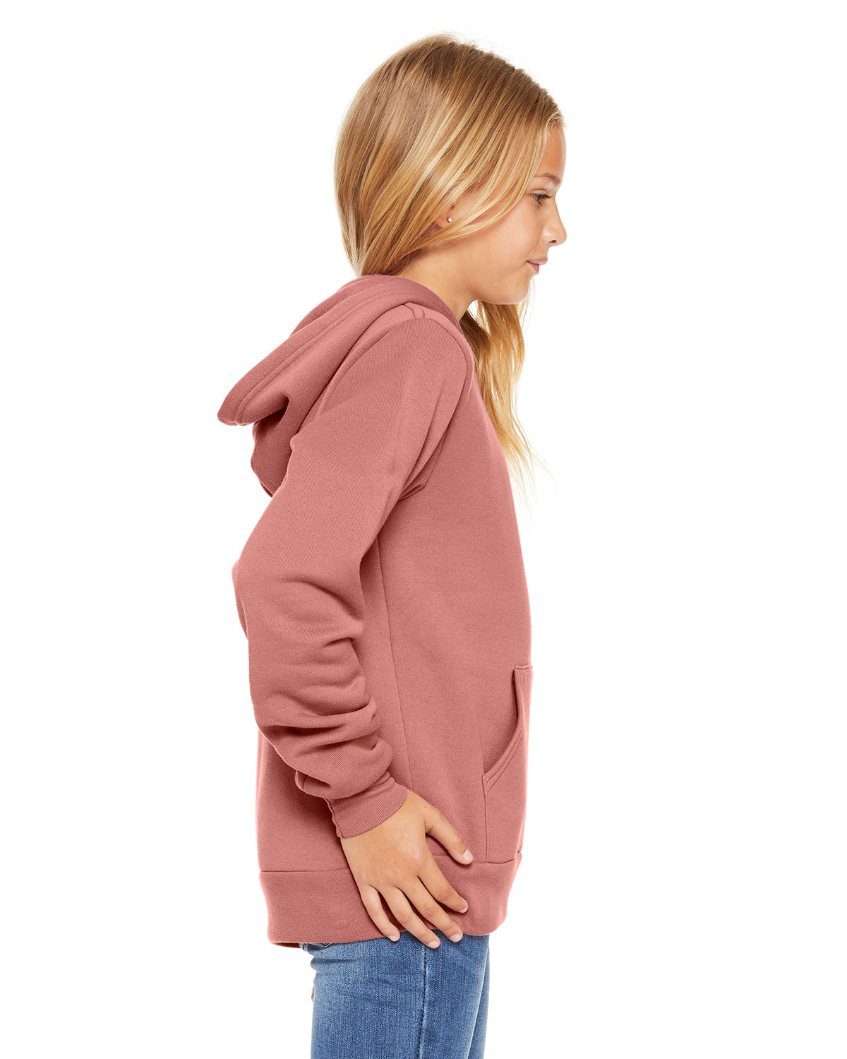 Youth Sponge Fleece Pullover Hoodie - Mauve