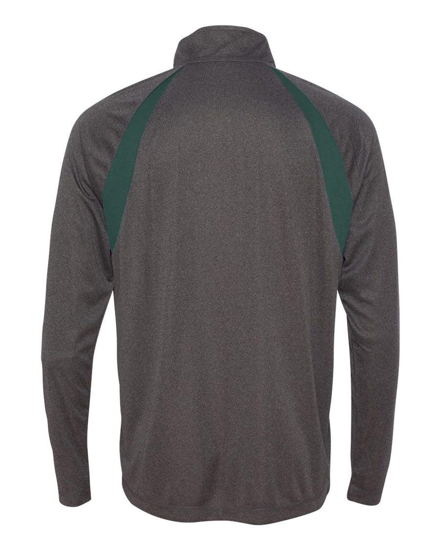 Quarter-Zip Lightweight Raglan Pullover - Dark Gray Heather / Sport Fr