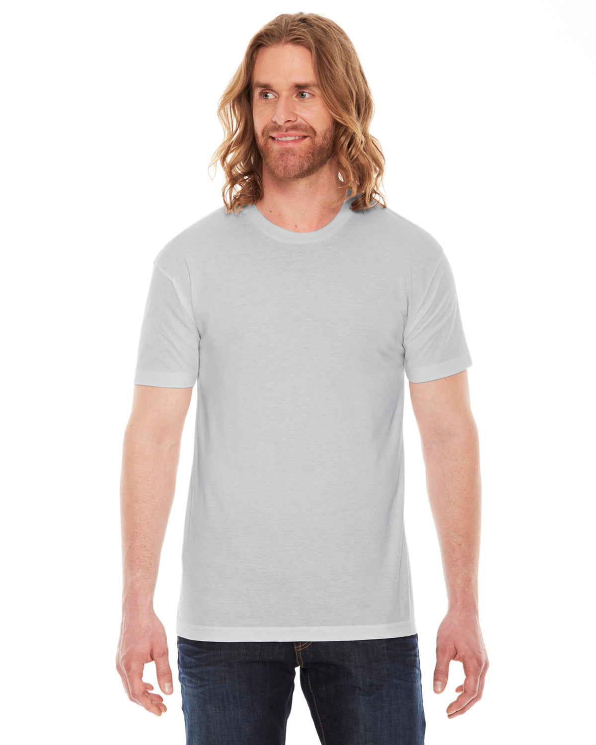 Unisex Poly-Cotton Short-Sleeve Crewneck - New Silver