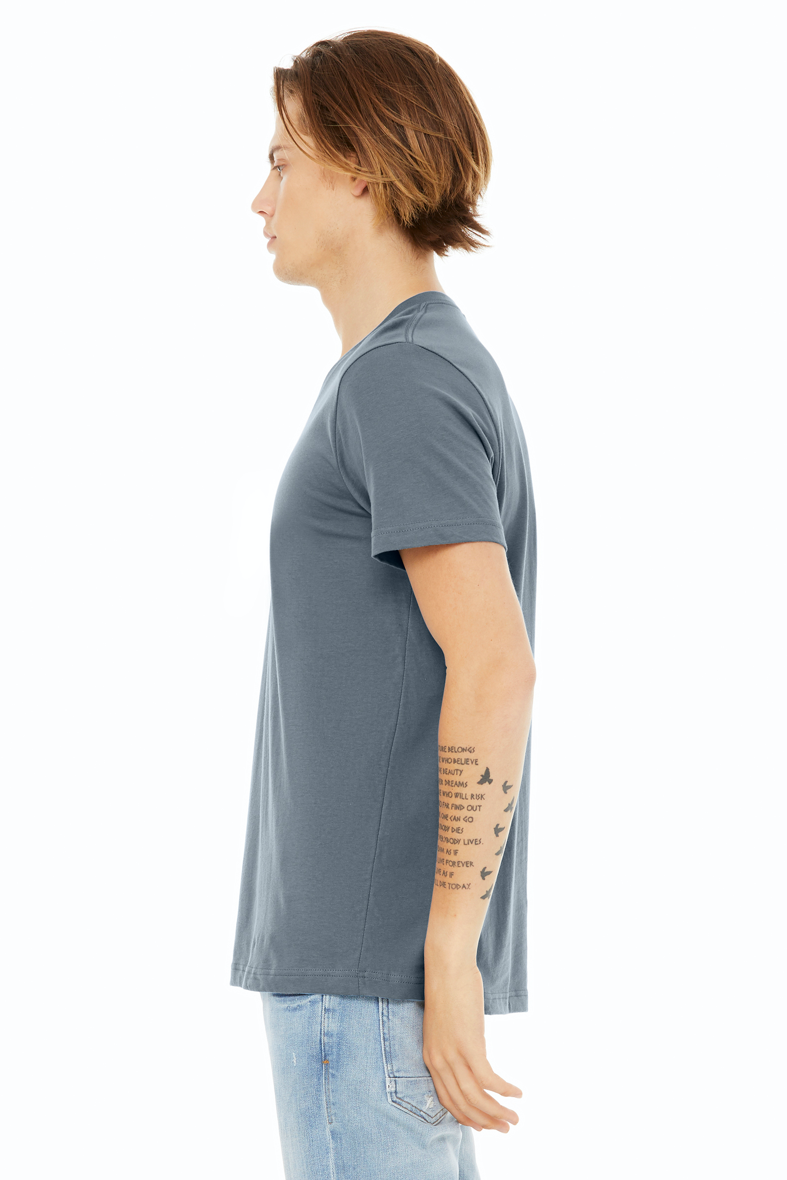Unisex Jersey Short-Sleeve V-Neck T-Shirt - Steel Blue