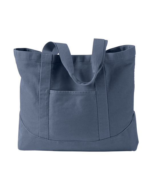 Pigment-Dyed Large Canvas Tote - Denim