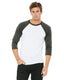 Bella + Canvas 3200 - Unisex 3/4-Sleeve Baseball T-Shirt - White / Asphalt