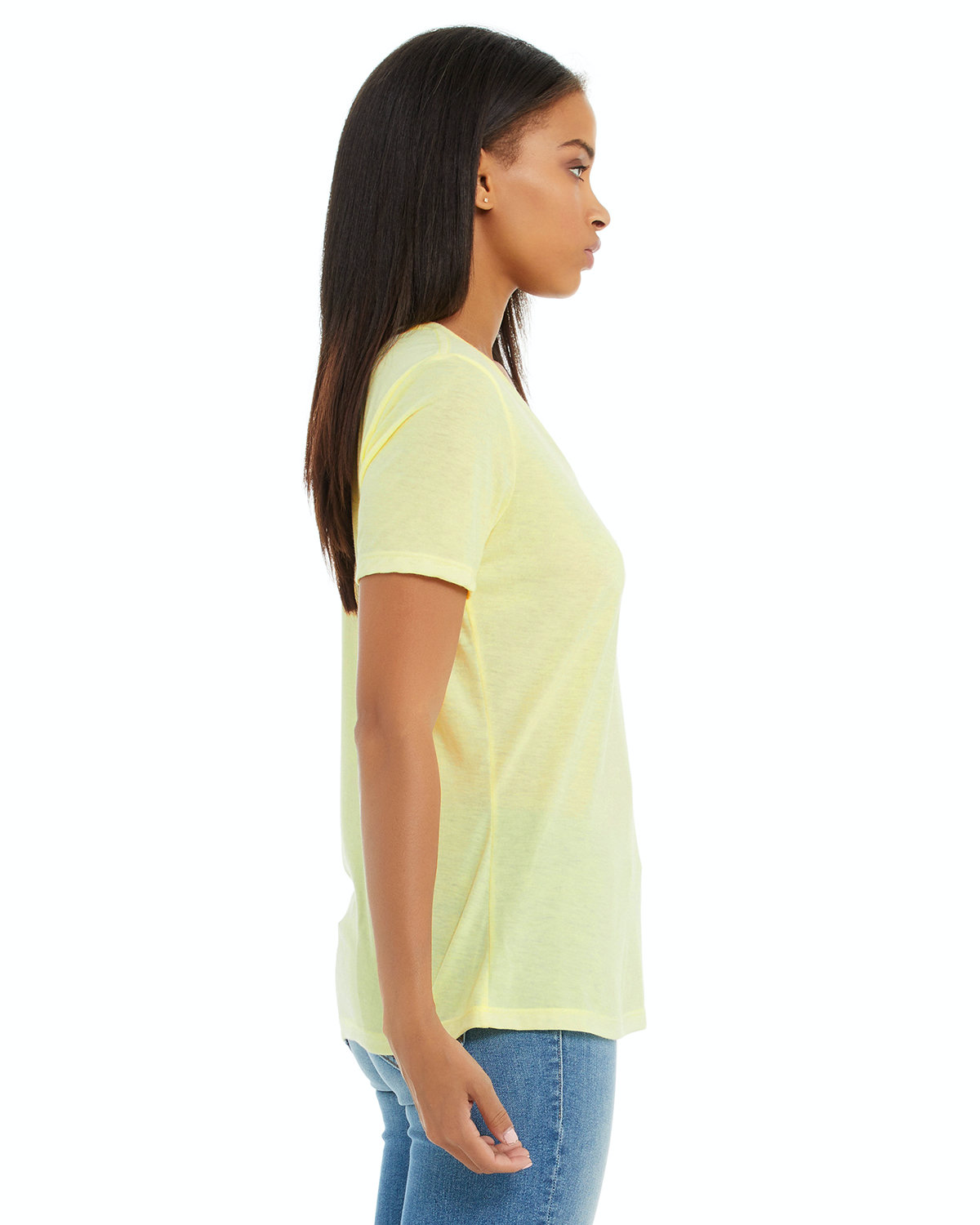 Women's Relaxed Jersey V-Neck T-Shirt - Pale Yellow Triblend