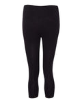 Women's Cotton Spandex Capri Fit Leggings - Black