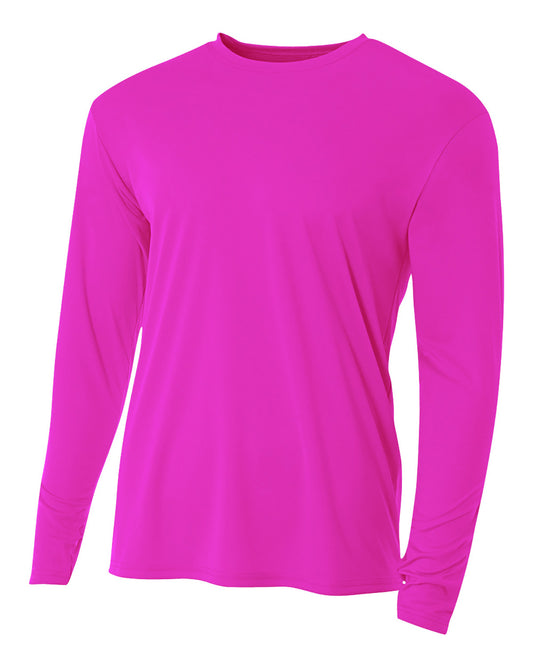 Men's Cooling Performance Long Sleeve T-Shirt - Fuchsia