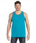 Unisex Lightweight Tank - Caribbean Blue / Heather Gray