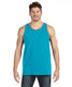 Anvil 986 - Unisex Lightweight Tank - Caribbean Blue / Heather Gray