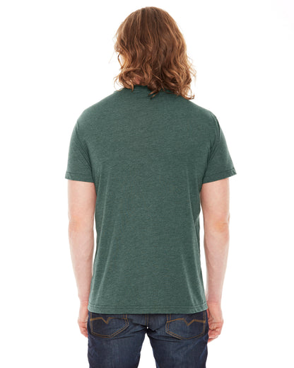 Unisex Poly-Cotton USA Made Crewneck T-Shirt - Heather Forest
