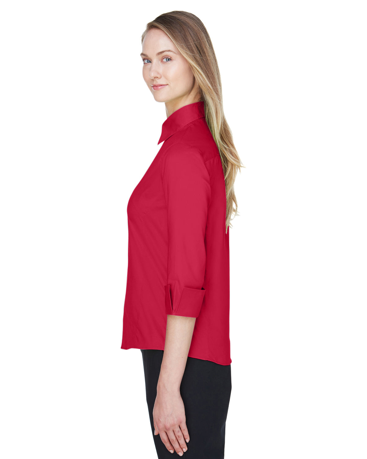 Women's Perfect Fit™ 3/4-Sleeve Stretch Poplin Blouse - Red