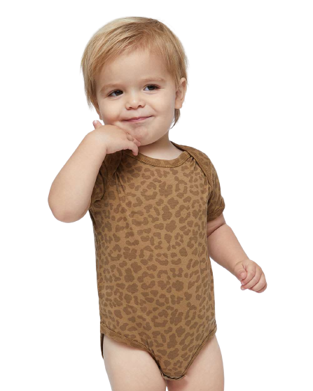 Infant Fine Jersey Bodysuit - Brown Leopard